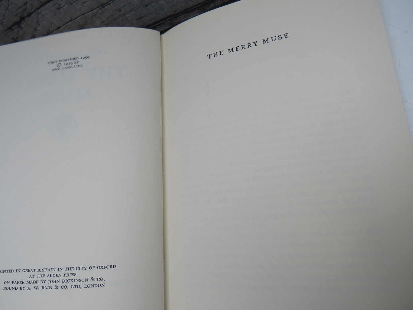 The Merry Muse, Eric Linklater, 1959, Vintage Novel