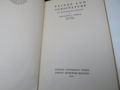 Teinds and Agriculture An Historical Survey By Alexander A. Cormack 1930 book image 4