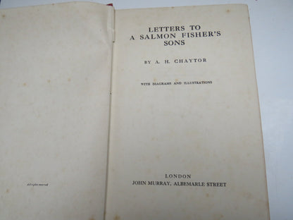 Letters To A Salmon Fisher's Sons By A. H. Chaytor 1925 Antique Book book image 4