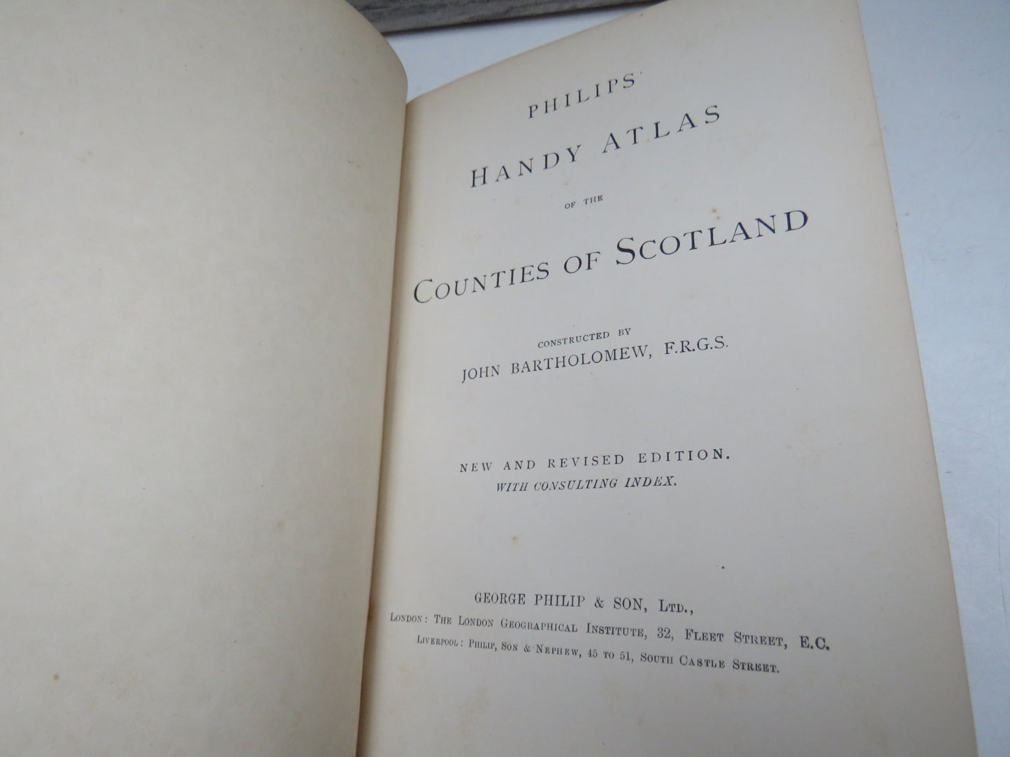 Philips Handy Atlas of the Counties of Scotland Constructed By John Bartholomew