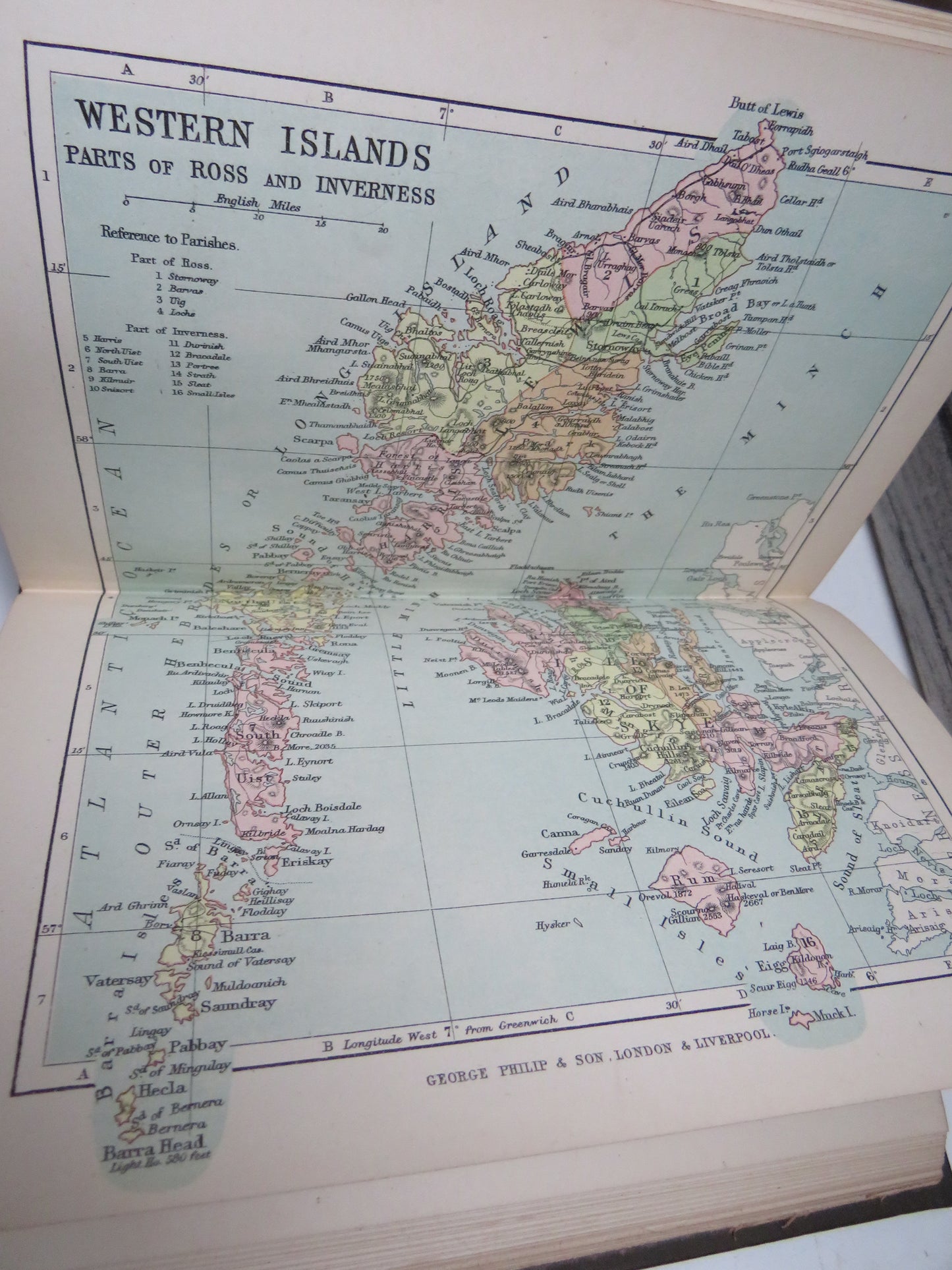 Philips Handy Atlas of the Counties of Scotland Constructed By John Bartholomew