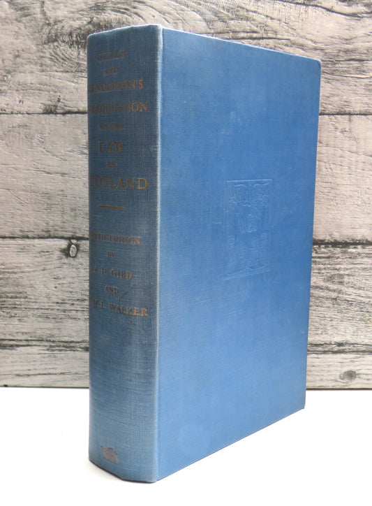 Introduction To The Law of Scotland By The Late W. M. Gloag and R. Candlish Henderson 1956