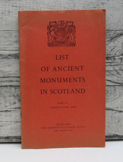 List of Ancient Monuments In Scotland With An Introductory Note 1958 book front cover