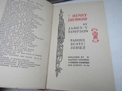 Henry Drummond By James .Y Simpson Famous Scots: Series