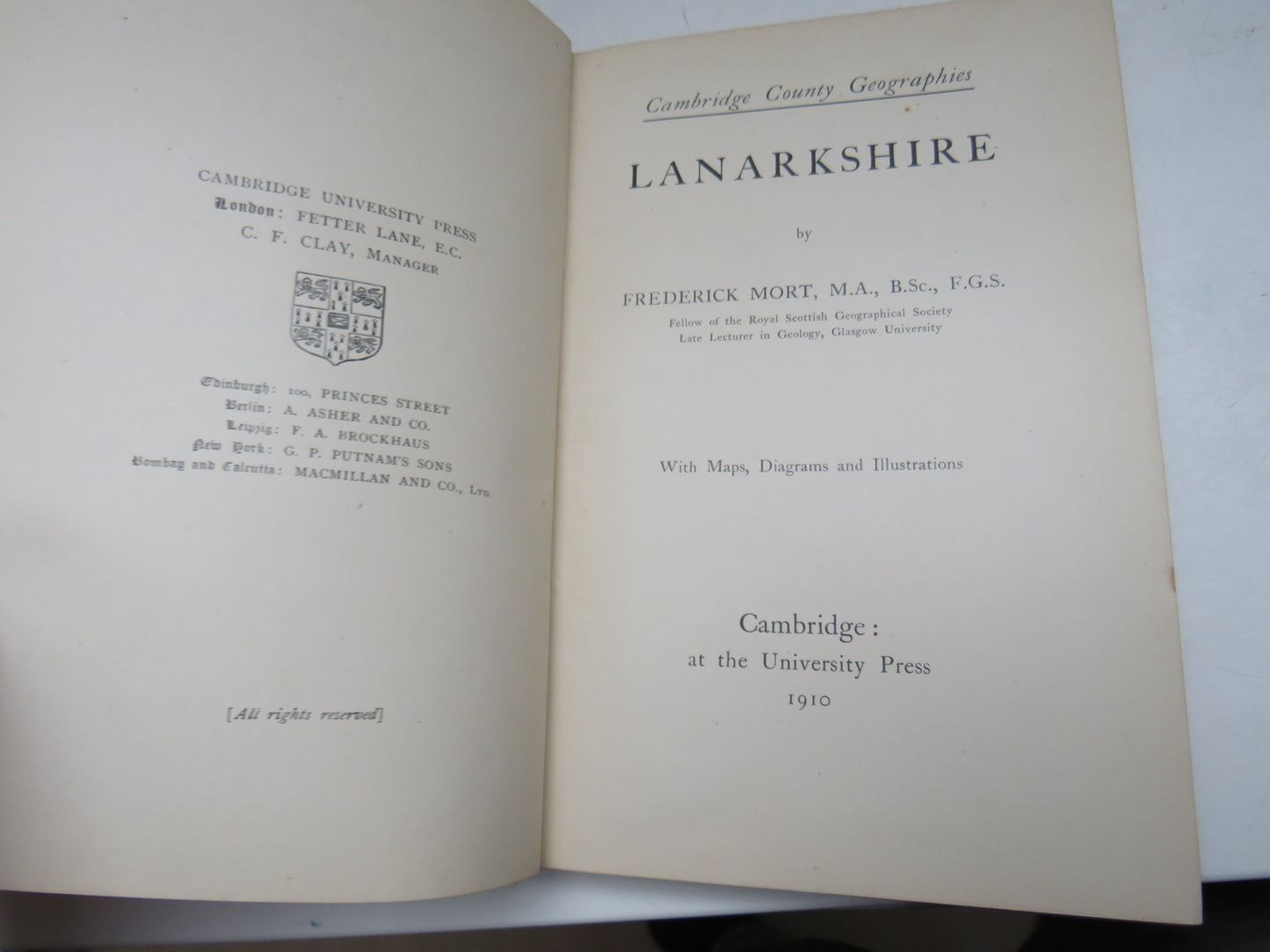 Lanarkshire By Frederick Mort 1910 Cambridge County Geographies
