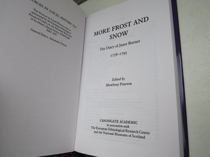 More Frost and Snow The Diary of Janet Burnet 1758-1795 Edited By Mowbray Pearson 1994 book image 4