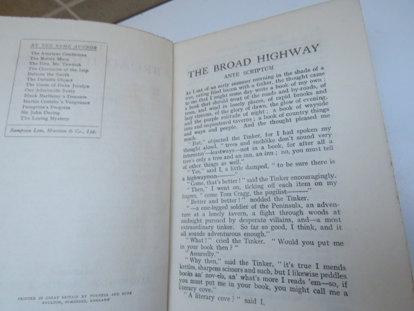 The Broad Highway By Jeffery Farnol