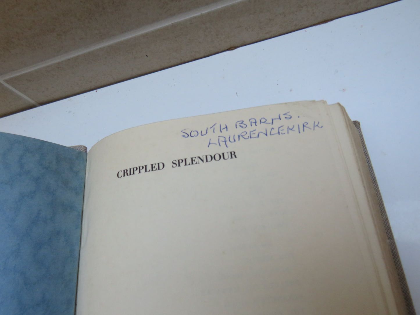 Crippled Splendour A Novel By Evan John 1938