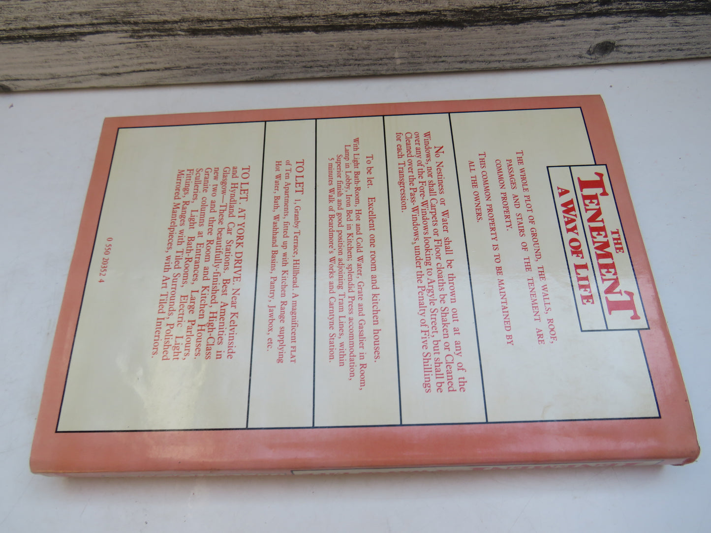 The Tenement A Way of Life A Social Historical and Architectural Study of Housing in Glasgow By Frank Worsdall 1979