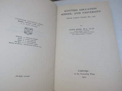 Scottish Education School and University From Early Times To 1908 By John Kerr 1910 book image 4