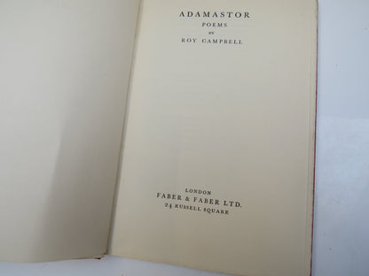Adamastor Poems By Roy Campbell 1930 1st Edition book image 4