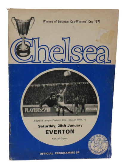 Chelsea V Everton Official Programme Football League Division One 1971/72 book front cover