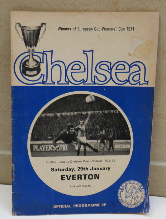 Chelsea V Everton Official Programme Football League Division One 1971/72