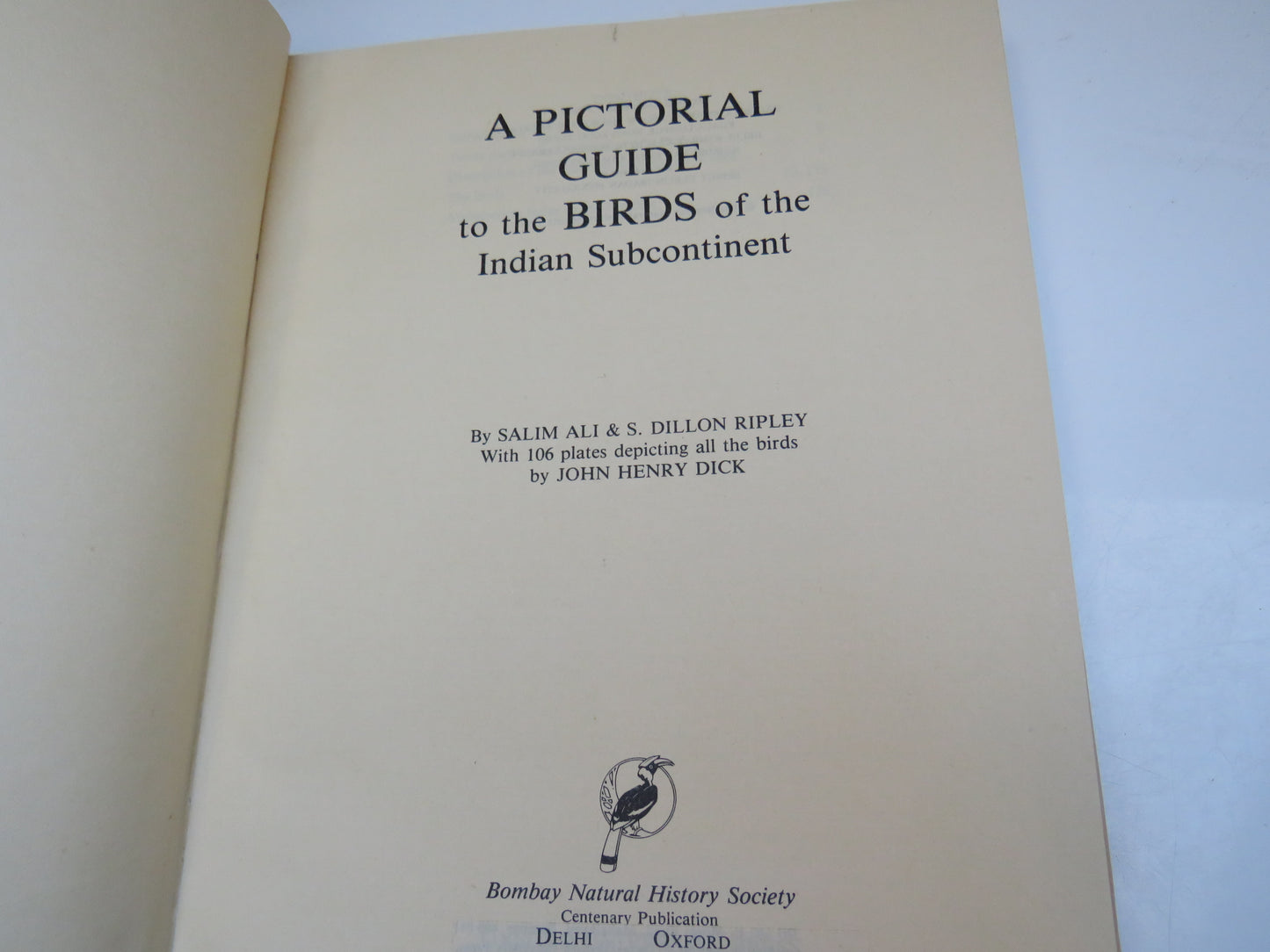 A Pictorial Guide To The Birds of the Indian Subcontinent By Salim Ali 1983