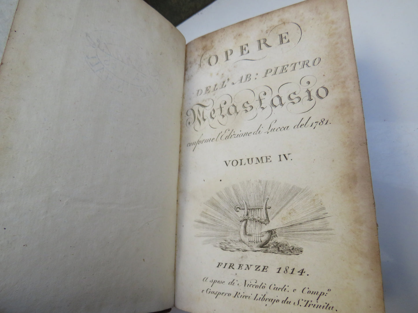 Opere Dell .AB: Pietro Metastasio Volume I, II, III, IV 1814