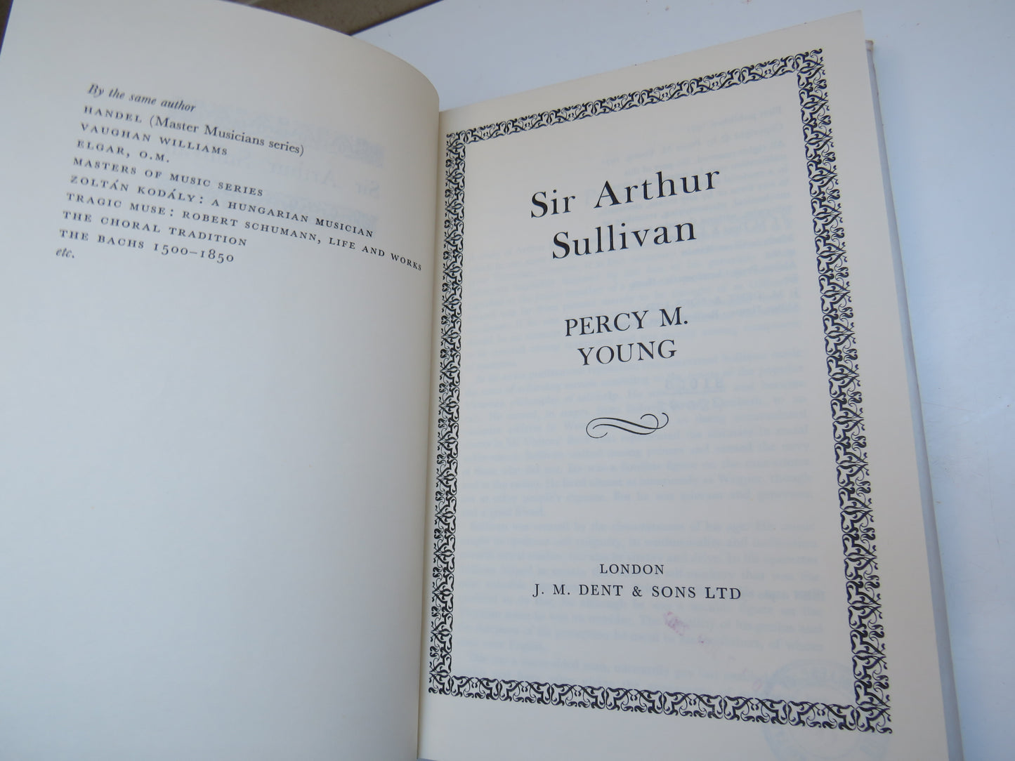 Sir Arthur Sullivan By Percy M.Young 1971