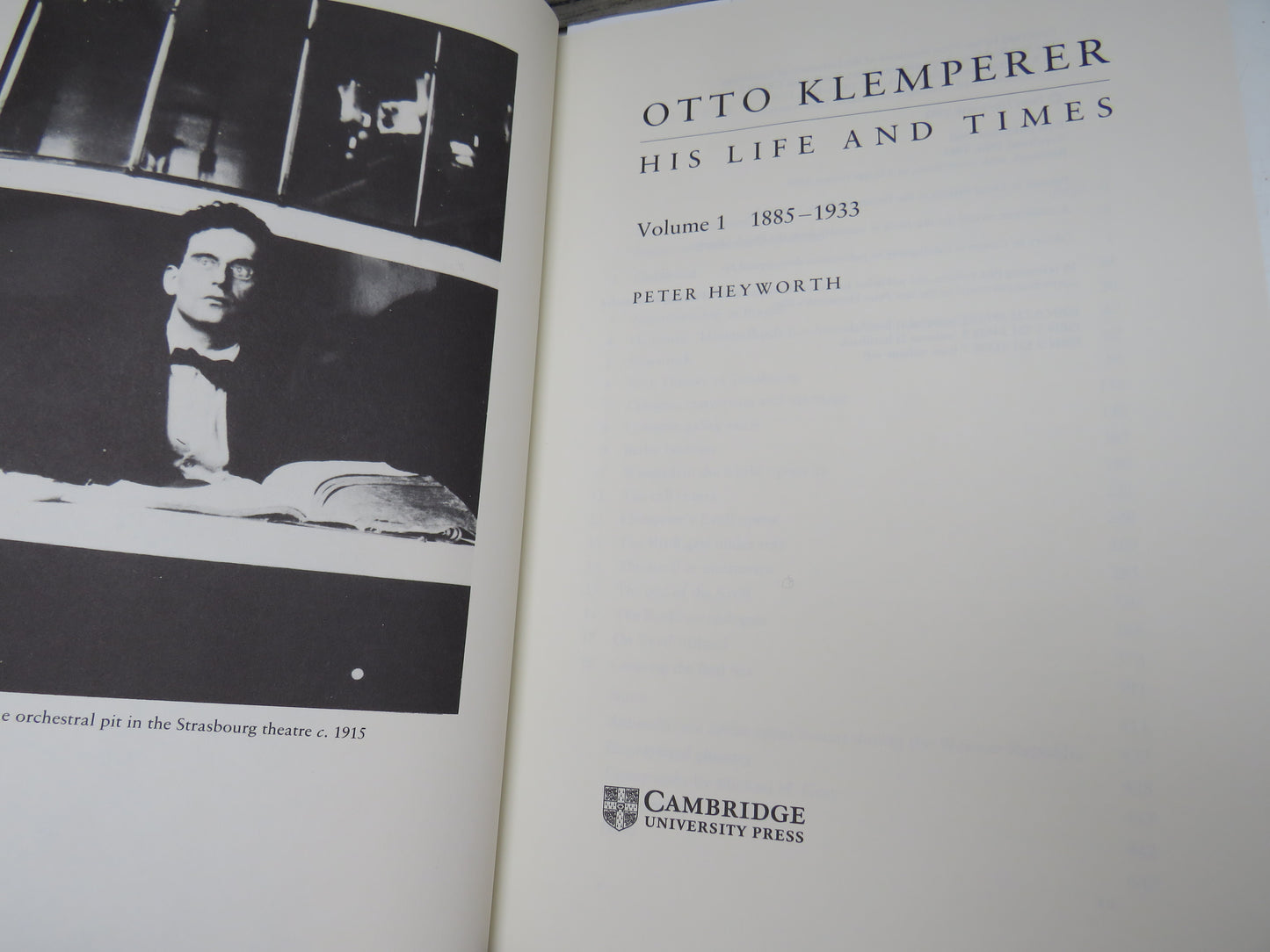 Otto Klemperer His Life and Times Volume I 1885-1933 By Peter Heyworth 1996