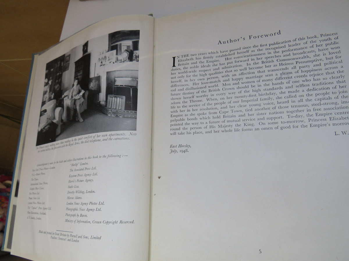 Queen of To-Morrow An Authentic Study of H.R.H. The Princess Elizabeth By Louis Wulff M.V.O 1948