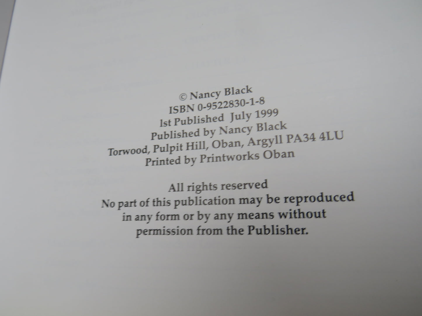 From A Hollow on The Hill By Nancy Black 1999