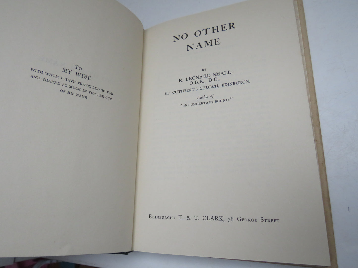 No Other Name By R. Leonard Small 1966 Vintage Book