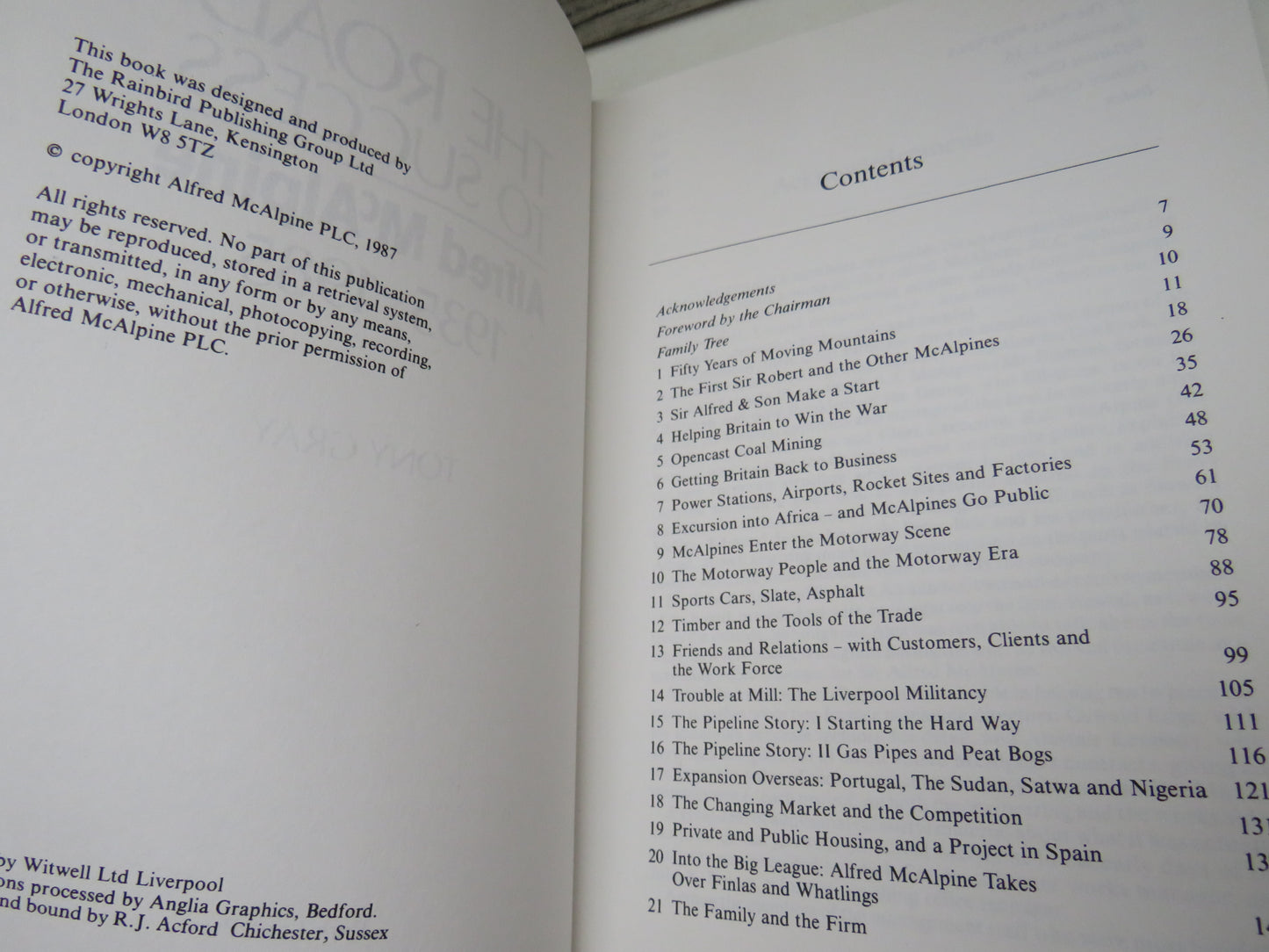 The Road To Success Alfred McAlpine 1935-1985 By Tony Gray