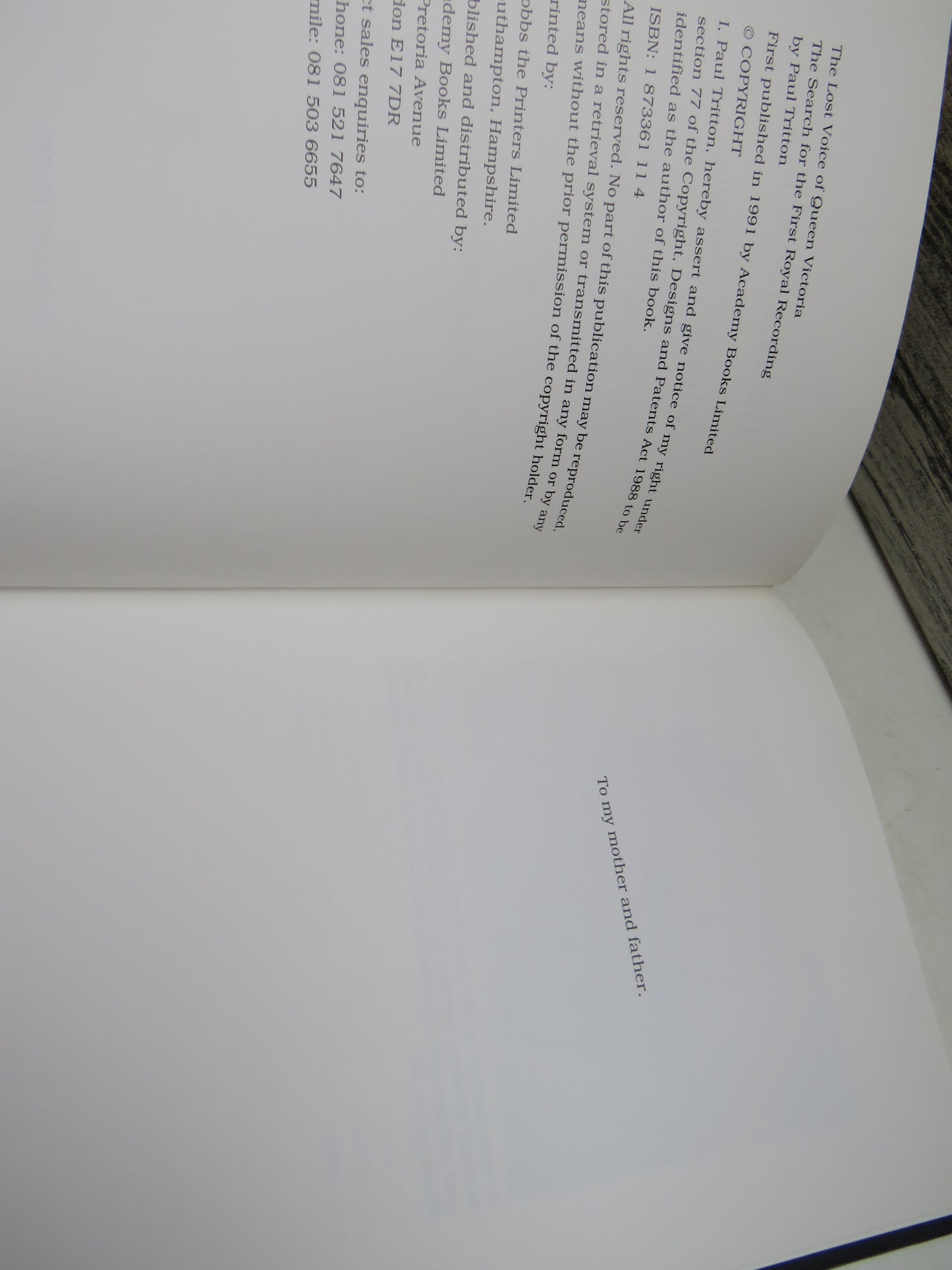 The Lost Voice of Queen Victoria The Search For the First Recording By Paul Tritton 1991