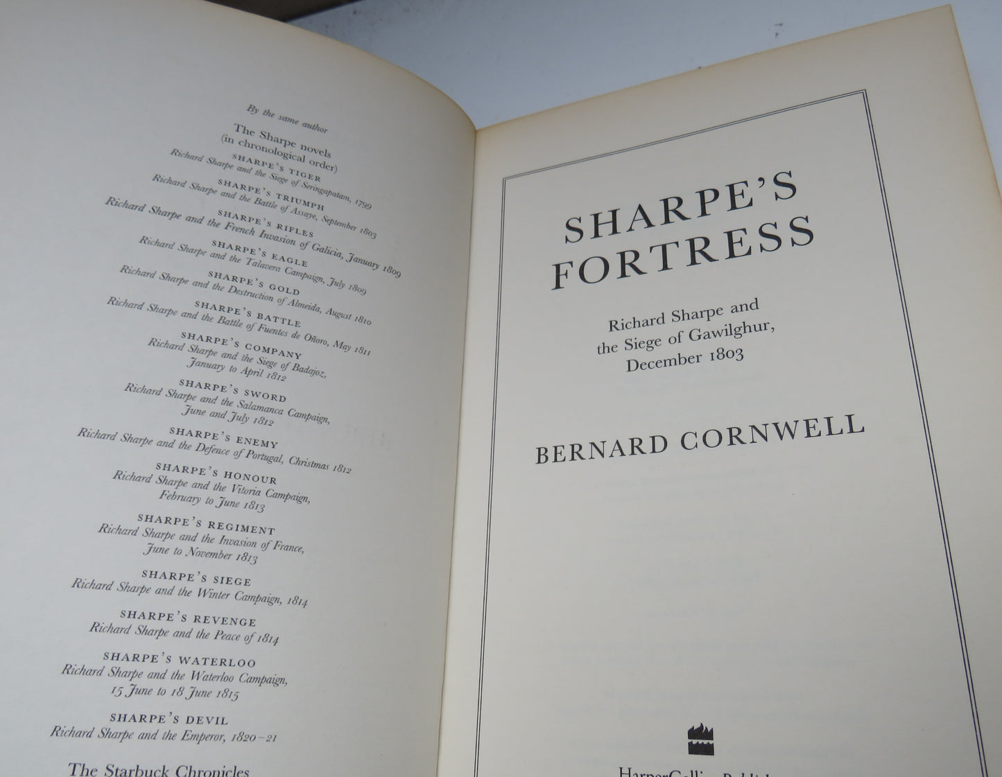 Sharpe's Fortress by Bernard Cornwell, 1999