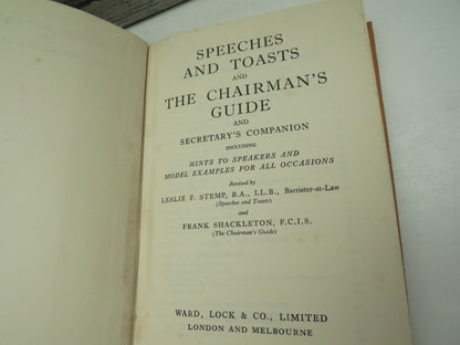 Speeches & Toasts and the Chairman's Guide by Leslie F. Stemp & Frank Shackleton (Public Speaking &  book image 3