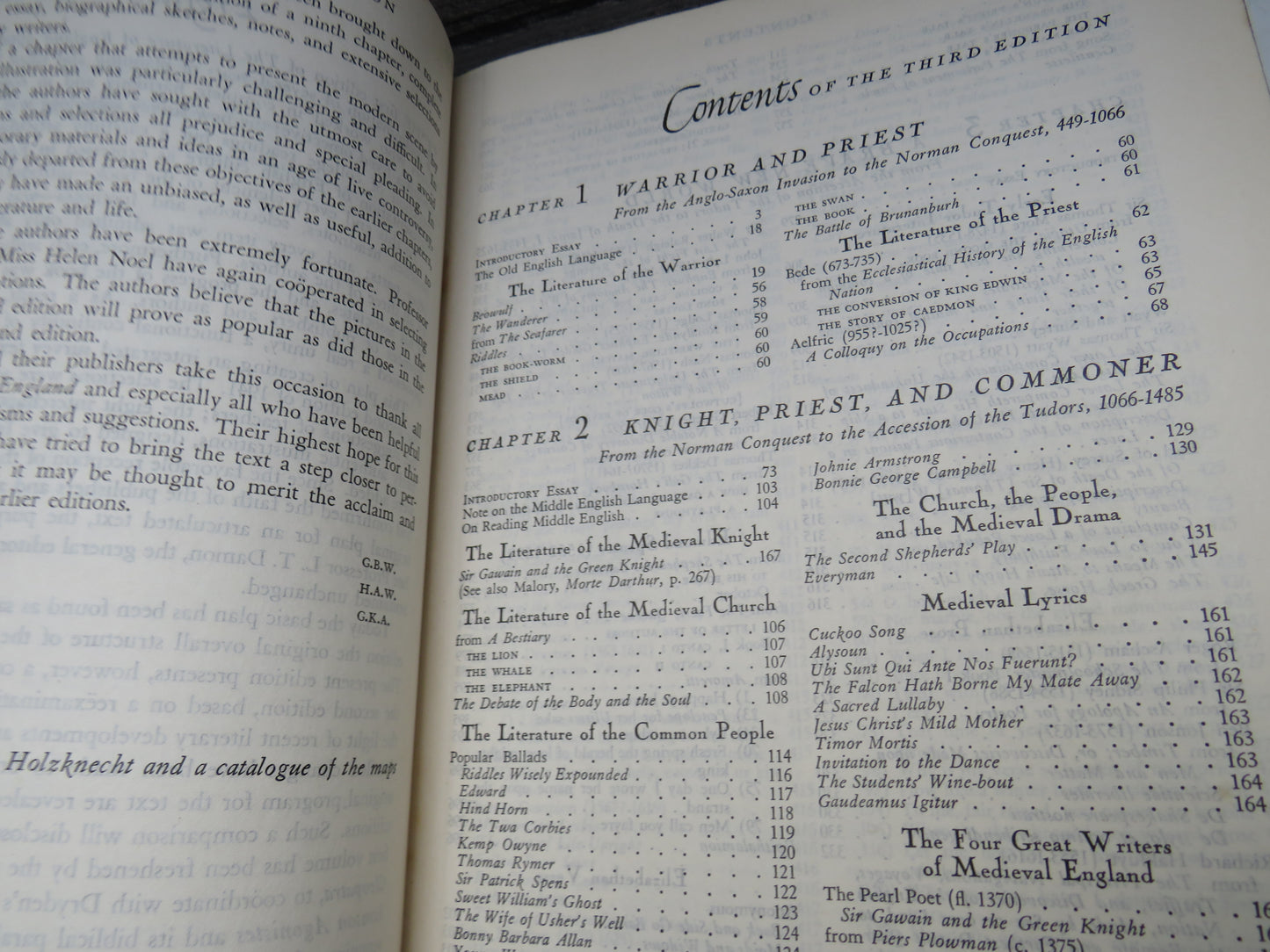 The Literature of England An Anthology and a History Volume One 1947