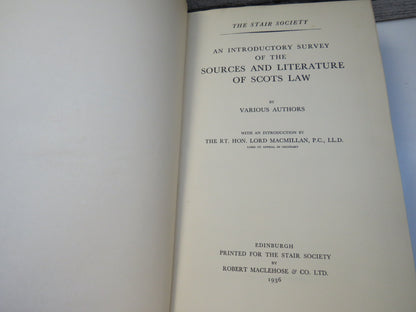 The Introductory Survey Of The Sources and Literature of Scots Law By Various Authors 1936 book image 4