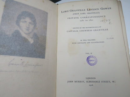 Lord Granville Leveson Gower (First Earl Granville) Private Correspondence 1781 to 1821 In Two Volum book image 6