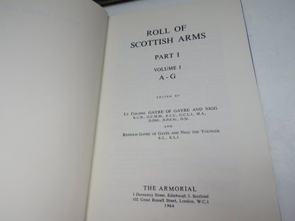 Roll Of Scottish Arms Part I Volume I A-G 1964 book image 4
