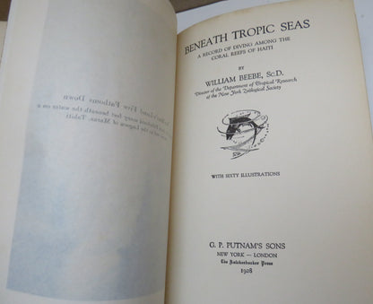 Beneath Tropic Seas A Record Of Diving Among Coral Reefs of Haiti By William Beebe 1928 book image 4