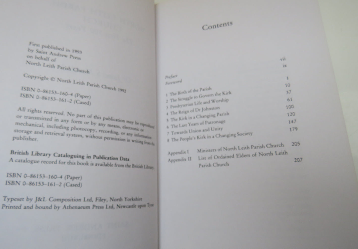 North Leith Paris Church The First 500 Years By Dr James S Marshall 1993