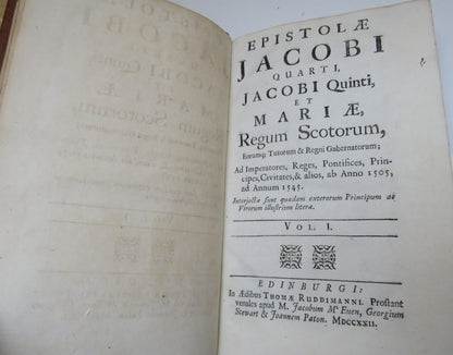 Epistolae Jacobi Quarti Jacobi Quinti Et Mariae Regum Scotorum Vol I & II 1722 book image 3