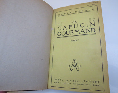 Au Capucin Gourmand By Henri Beraud 1925 Antique French Book book image 3