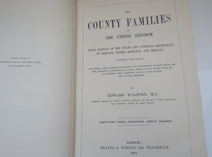 The County Families Of The United Kingdom By Edward Walford 1881 book image 6