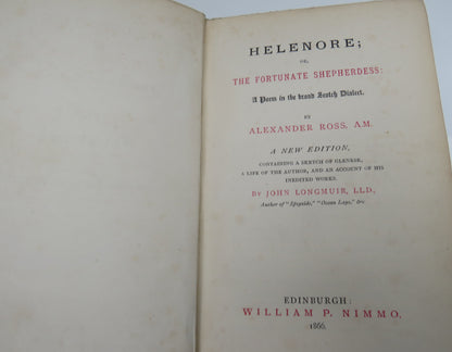 Helenore ; Or The Fortunate Shepherdess A Poem In Broad Scottish Dialect By Alexander Ross 1866 book image 4