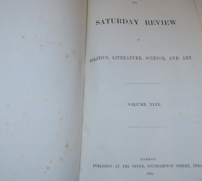 The Saturday Review Of Politics, Literature, Science and Art Volume 49 & 50 1880 book image 5