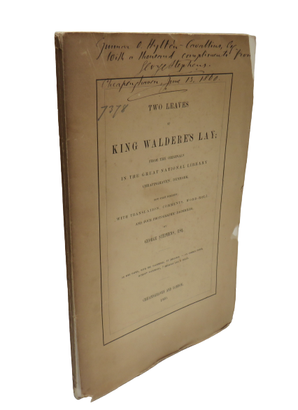 Two Leaves Of King Waldere's Lay 1860 - Donated By The Author & Signed