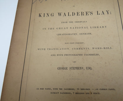 Two Leaves Of King Waldere's Lay 1860 - Donated By The Author & Signed book image 4