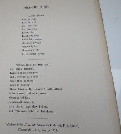 Two Leaves Of King Waldere's Lay 1860 - Donated By The Author & Signed book image 7