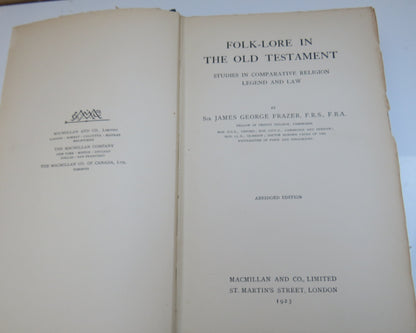 Folk-Lore In The Old Testament By Sir James George Frazer 1923 book image 3