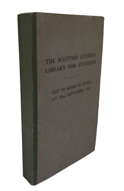 The Scottish Central Library For Students List Of Books In Stock 1931 book front cover