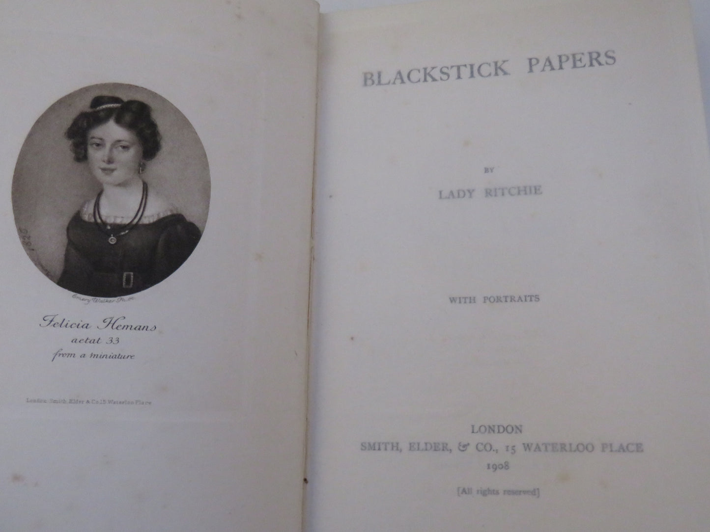 Blackstick Papers By Lady Ritchie 1908