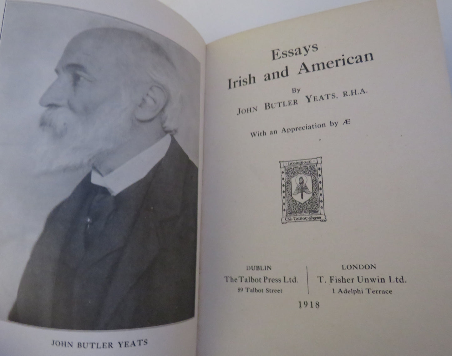 Essays Irish and American By John Butler Yeats 1918