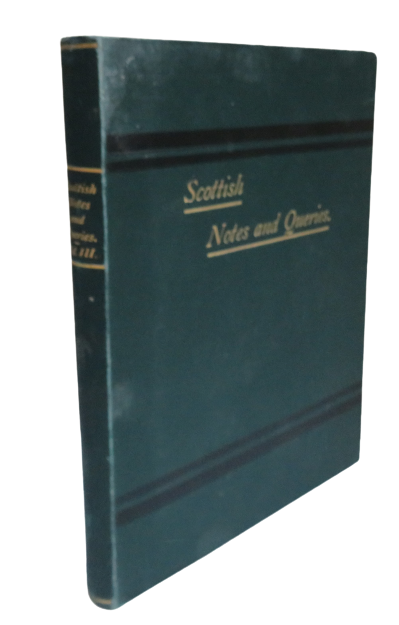 Scottish Notes and Queries Vol III 1890 book front cover
