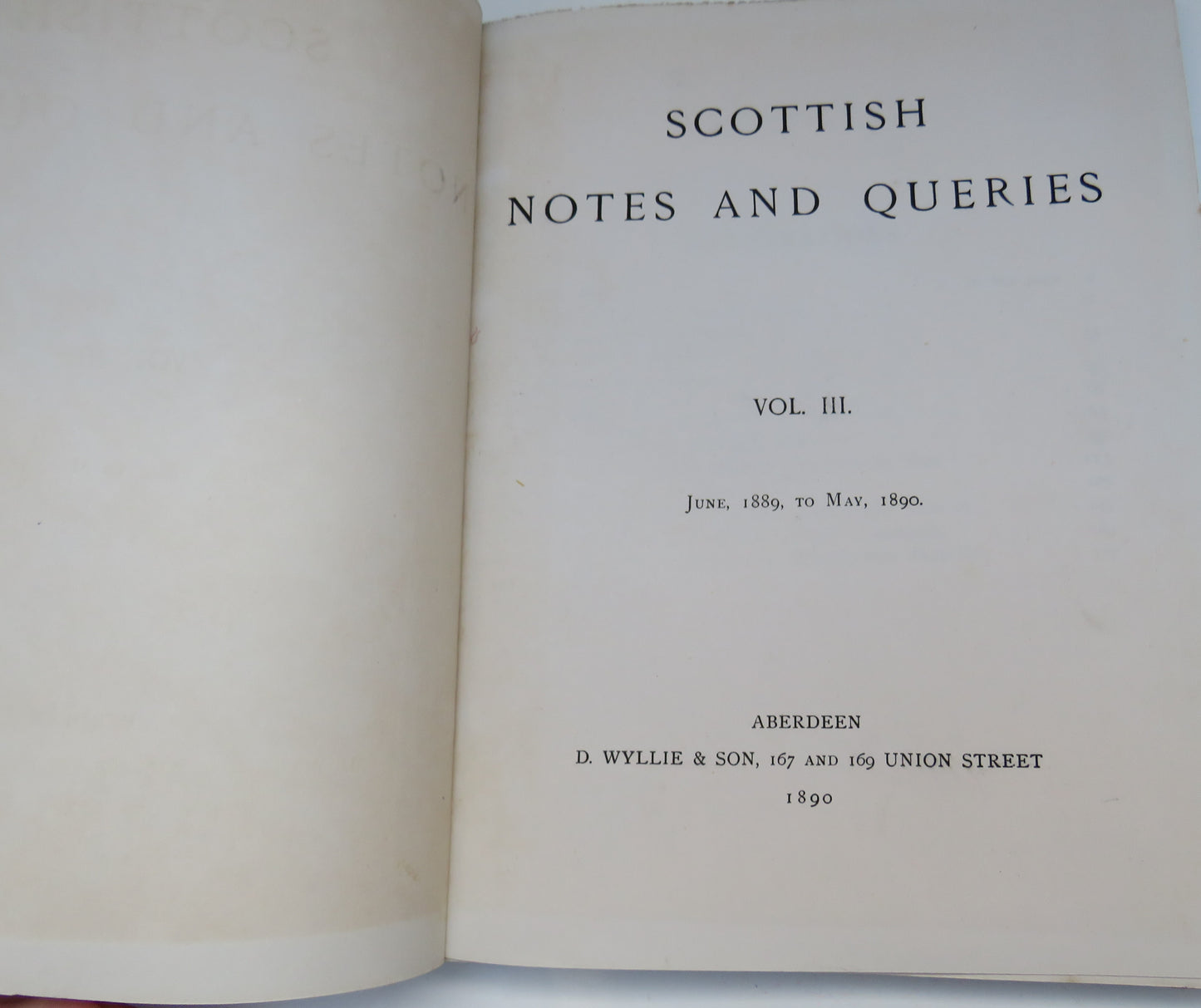 Scottish Notes and Queries Vol III 1890