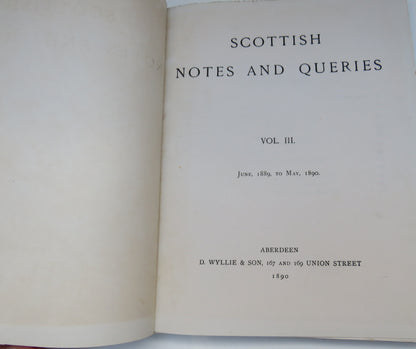 Scottish Notes and Queries Vol III 1890 book image 3
