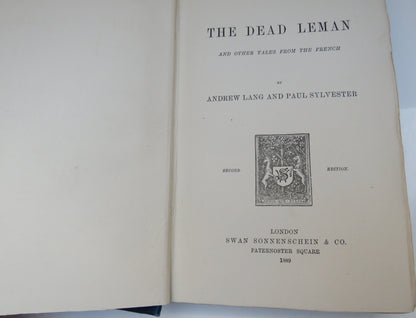The Dead Leman And Other Tales From The French By Andrew Lang And Paul Sylvester 1889 book image 3